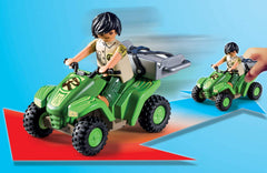 Playmobil Explorer Quad camera and tree accessories, ready for immersive scene-building.
