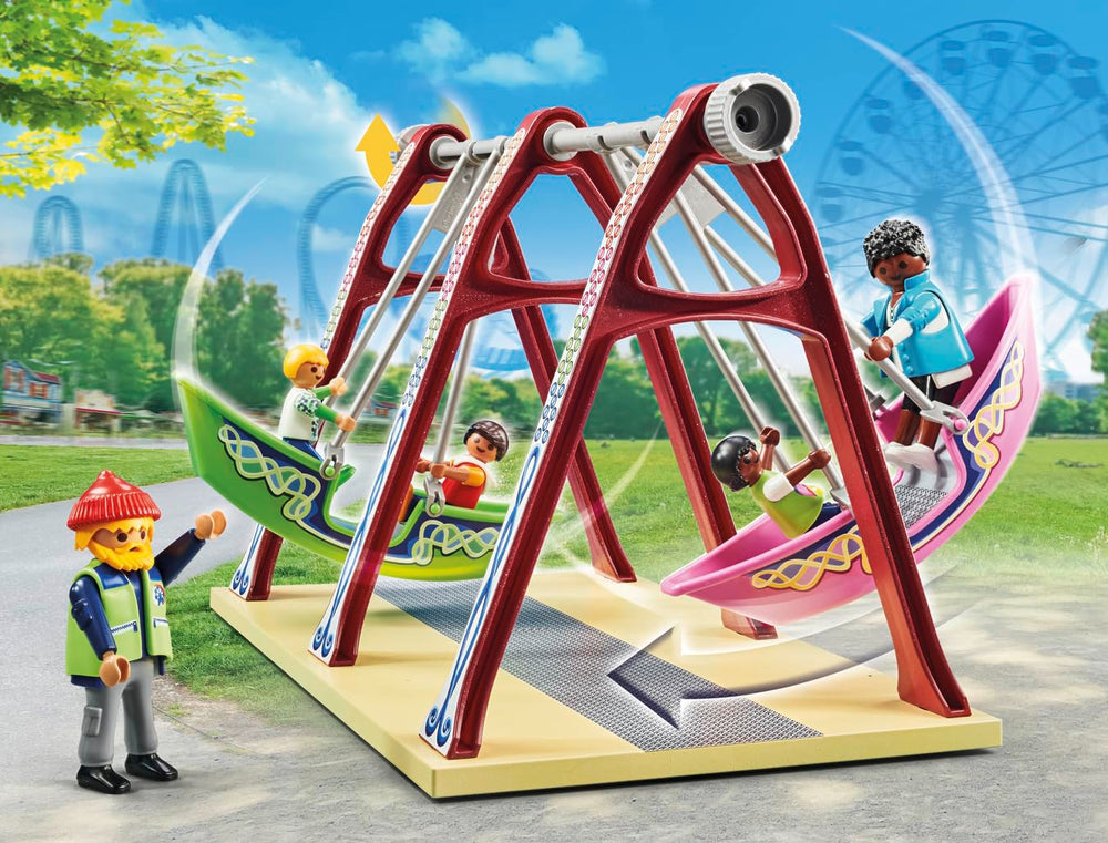 Playmobil Fun Fair figures set featuring adults and children for family stories.