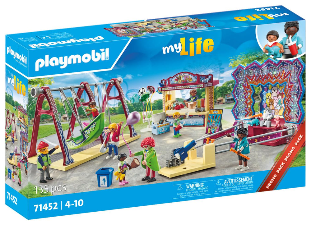 Playmobil Fun Fair swing ship in bright colors for imaginative play.