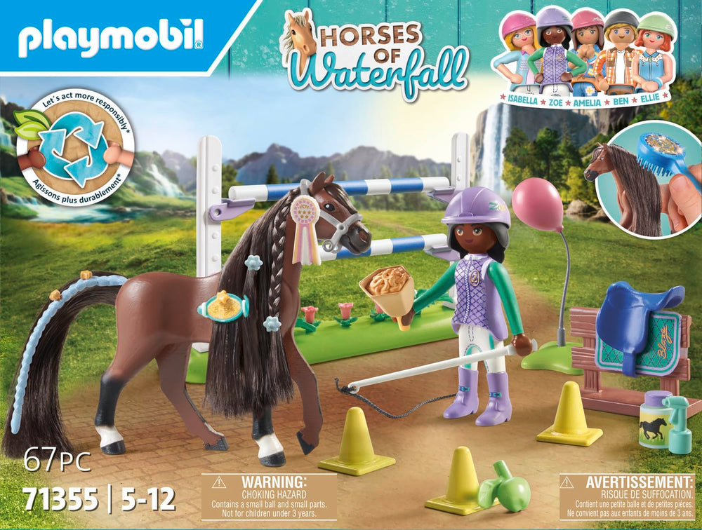 Playmobil Horses of Waterfall: Soft poles and cones help practice precise jumps.