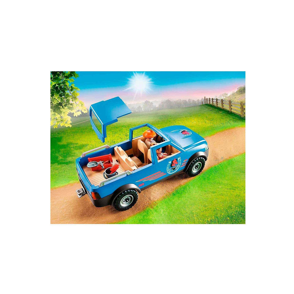 Playmobil Mobile Farrier removable roof cab offers seating for figures during playtime