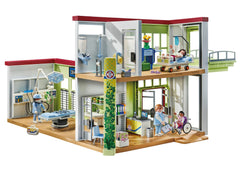 Playmobil Modern Hospital caregivers and patient scene for caretaking play.