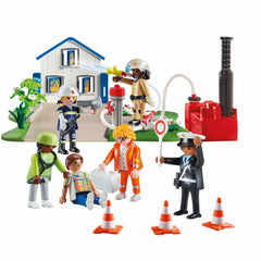 Playmobil My Figures: Rescue Mission firefighting pump and safety cones included