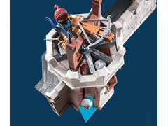 Playmobil Novelmore crossbow tower attachment for expanding castle play.