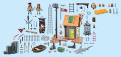 Playmobil Pirate Harbor guardhouse supports dramatic lookout and alerts.