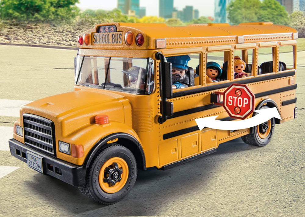 Playmobil backpacks and lunch bag add everyday school detail.