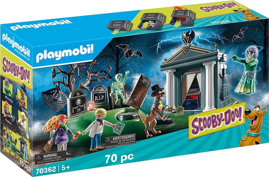 Playmobil Scooby-Doo cemetery skeleton glows in the dark for spooky playtime.