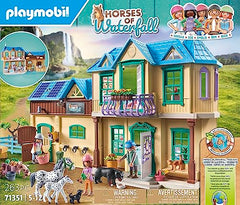 Playmobil Waterfall Ranch kitchen scene for family role-play and meals.