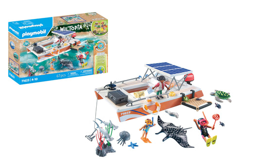 Playmobil Wiltopia Coral Reef Examination boat with magnifier for close underwater viewing
