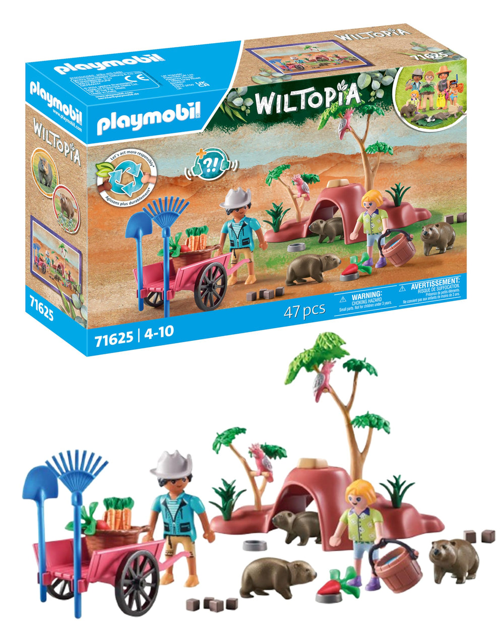 Playmobil Wiltopia Wombat Shelter outback scene for imaginative wildlife play and exploration.