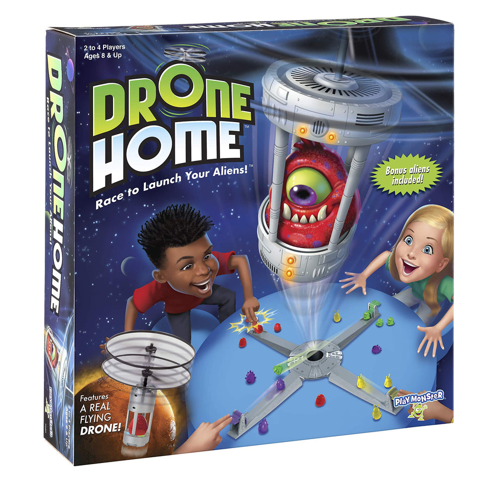 PlayMonster Drone Home launchers in action as players launch aliens toward the drone.