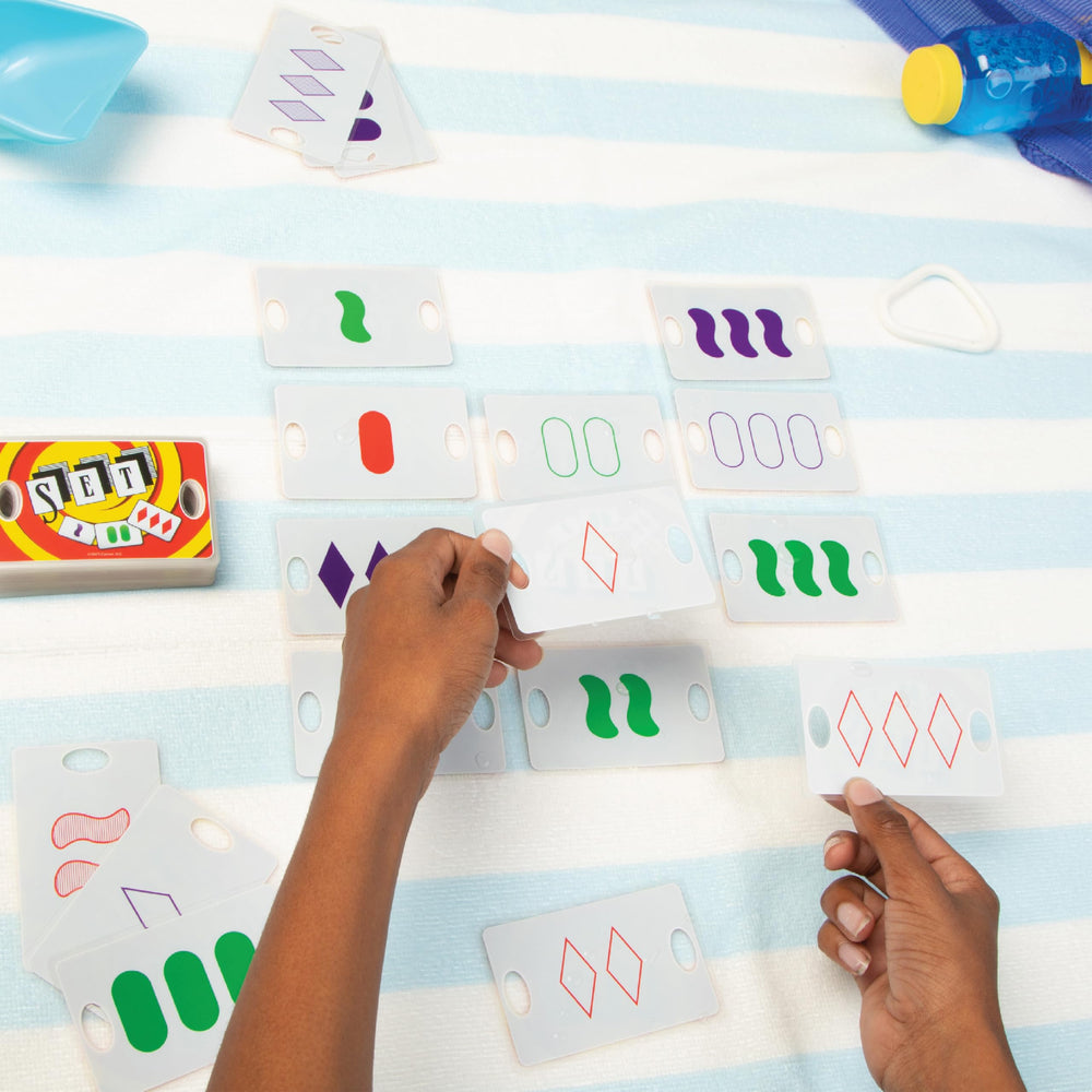 PlayMonster SET is portable for travel and stays clipped together.