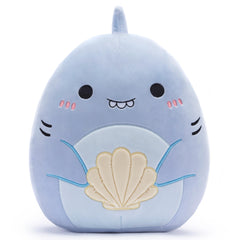 Playnics large shark pillow 14in for cozy hugs and room decor.