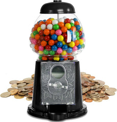 Playo gumball machine 9-inch heavy-duty metal with glass globe for durability.