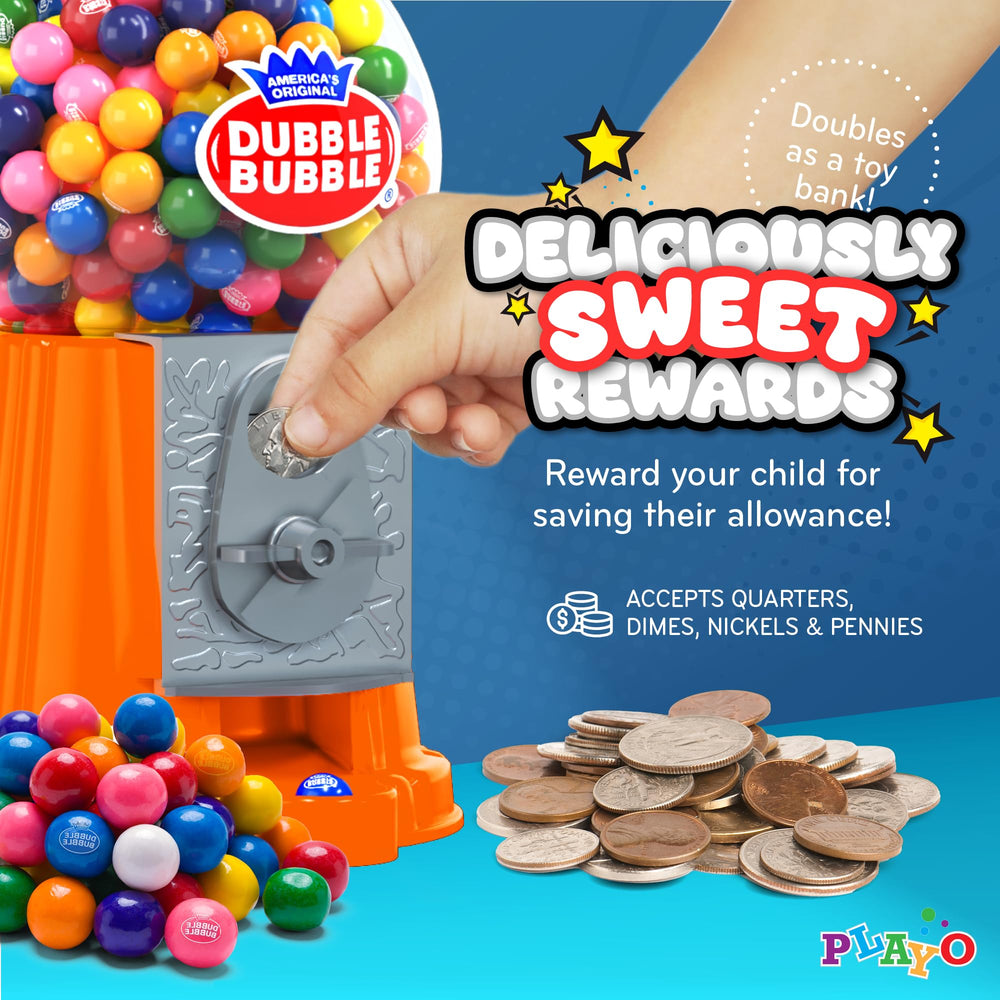 Playo gumball machine in a kid's room setup for play and saving