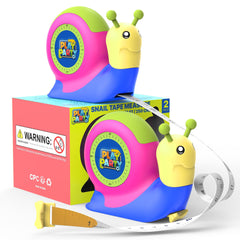 PLAYPARTY snail-shaped retractable tape measure for safe early measuring activities.