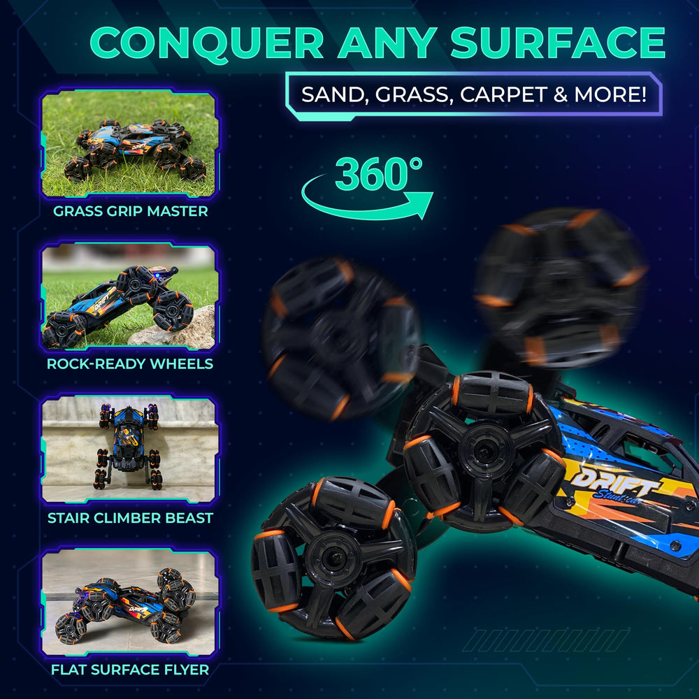 Playplen drift mode RC car enables stylish sideways slides and spins