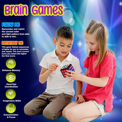 PlayRoute cube button-press action highlighting quick finger coordination