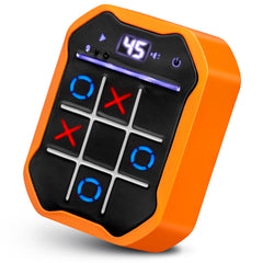 PlayRoute electronic tic-tac-toe handheld game start screen with a vibrant score display.