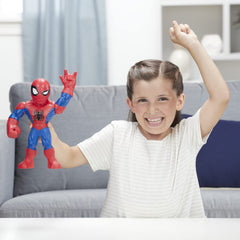 Playskool Heroes Spider-Man Mega Mighties fits on shelves for display after play.