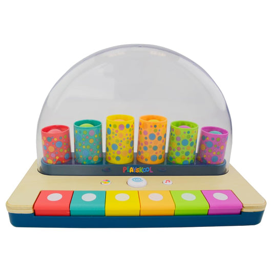 Playskool Little Wonders Pop-A-Tune with colorful tubes and keys boosts color recognition.