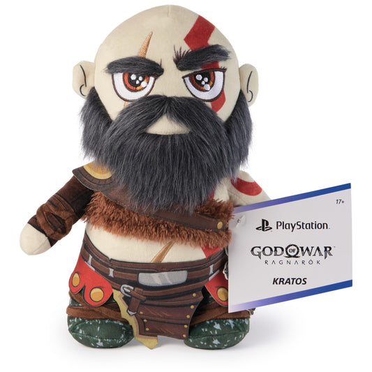 PlayStation Kratos 10-inch collector plush, front view, ideal for display