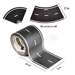 PlayTape curves bundle enables flexible racetrack layouts for kids.