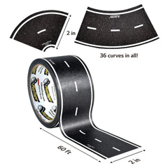 PlayTape curves set showing 36 adjustable turns for creative layouts.
