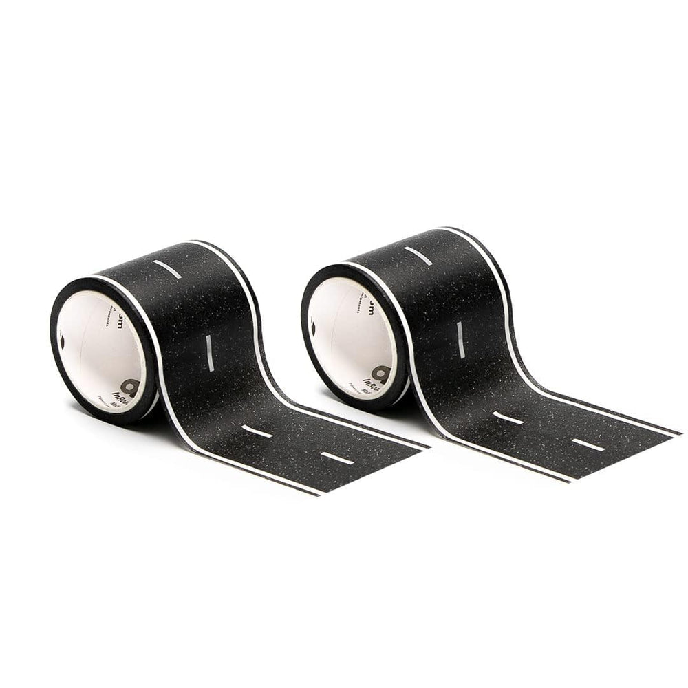 PlayTape road tape on table for toy cars, asphalt road two-pack.