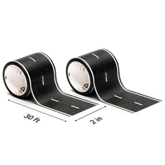 PlayTape unrolled on table for easy application and raceways.
