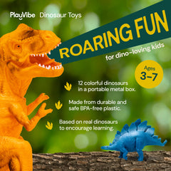 PLAYVIBE Stegosaurus figure in bright colors for creative dinosaur adventures
