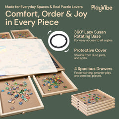 PlayVibe puzzle table with drawers keeping pieces organized