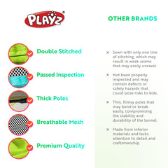 Durable 190T fabric and thick steel wiring withstand active play.