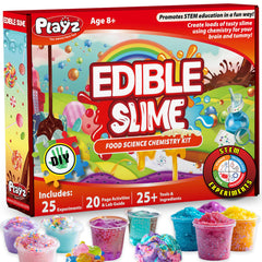 Playz edible slime candy kit packaging contents for hands-on science fun