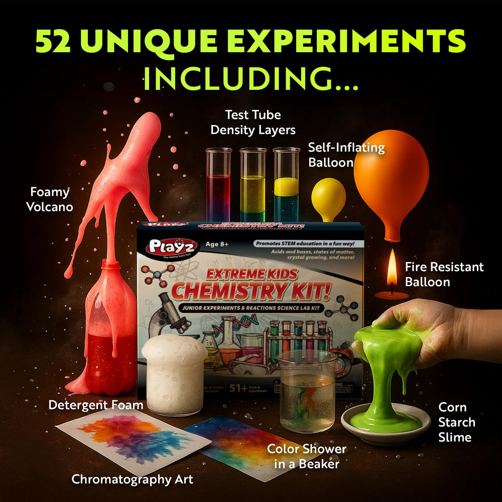 Playz Extreme Chemistry Set reusable lab tools enable repeated experiments