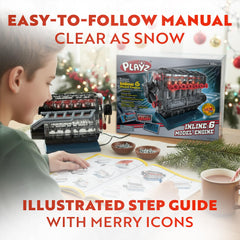 Playz Inline 6 engine model kit with 230 parts enables immersive build sessions
