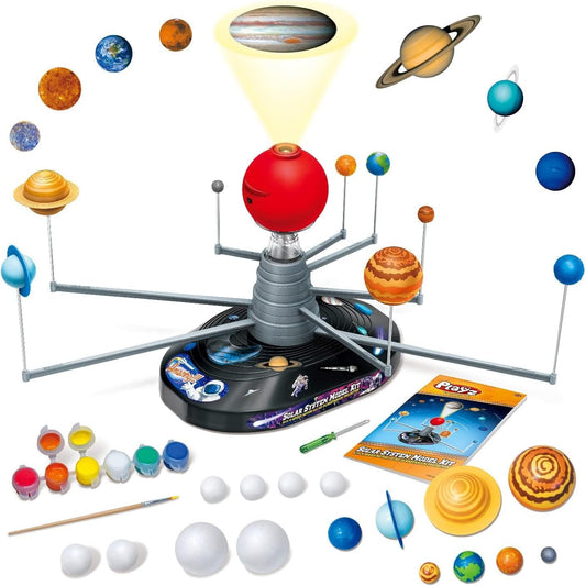 Playz solar system model kit: assembled view highlighting hands-on astronomy learning.