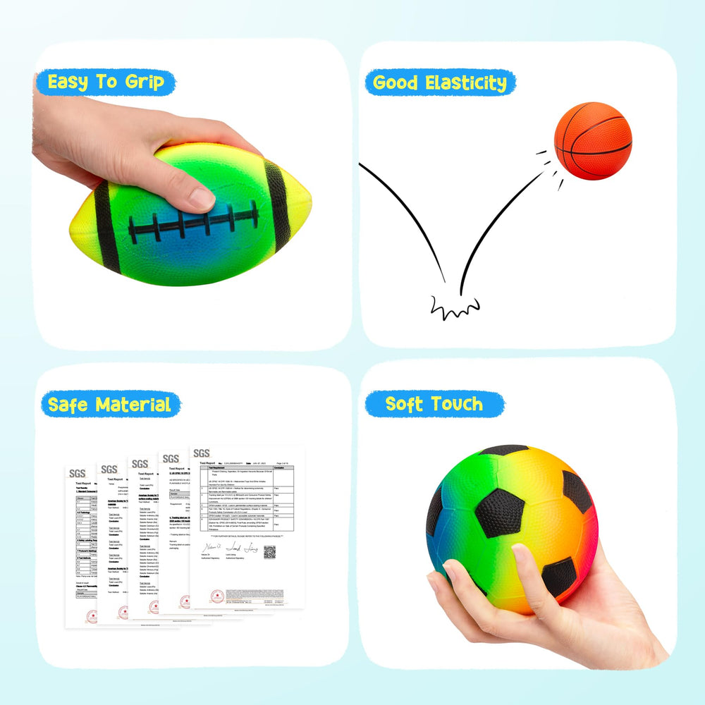 PlayZap 7-piece soft-ball set rainbow basketball, adds variety to playtime