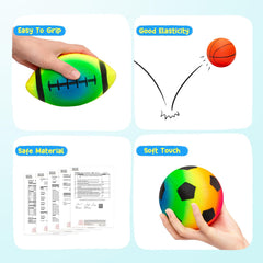 PlayZap 7-piece soft-ball set rainbow basketball, adds variety to playtime