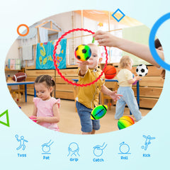 PlayZap 7-piece soft-ball set rainbow football, encourages inclusive play