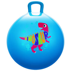 PlayZap hopper ball bright blue for energetic outdoor play and safe hopping.