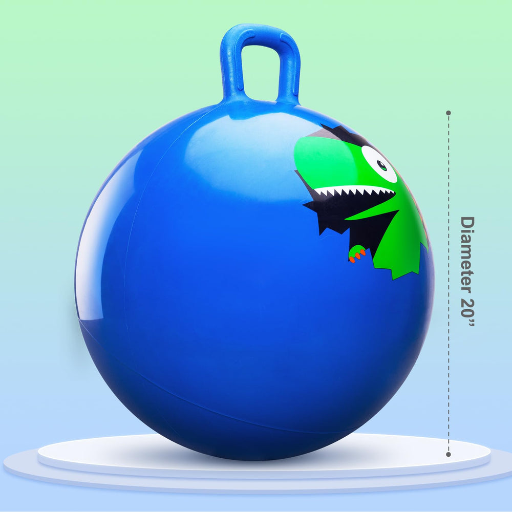PlayZap 20-inch inflatable hopper with included hand pump for quick setup.