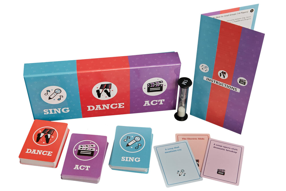Plearn Pieces Sing, Dance, Act solo-mode-play card showcases solo competition fun.