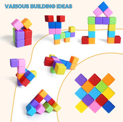 Pleykele 16-piece set of colorful magnetic cubes sparks color recognition and imaginative play