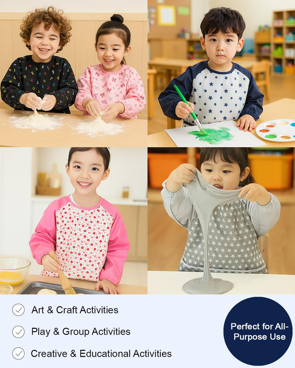 Plie cotton-lined neckline and cuffs reduce irritation on sensitive skin
