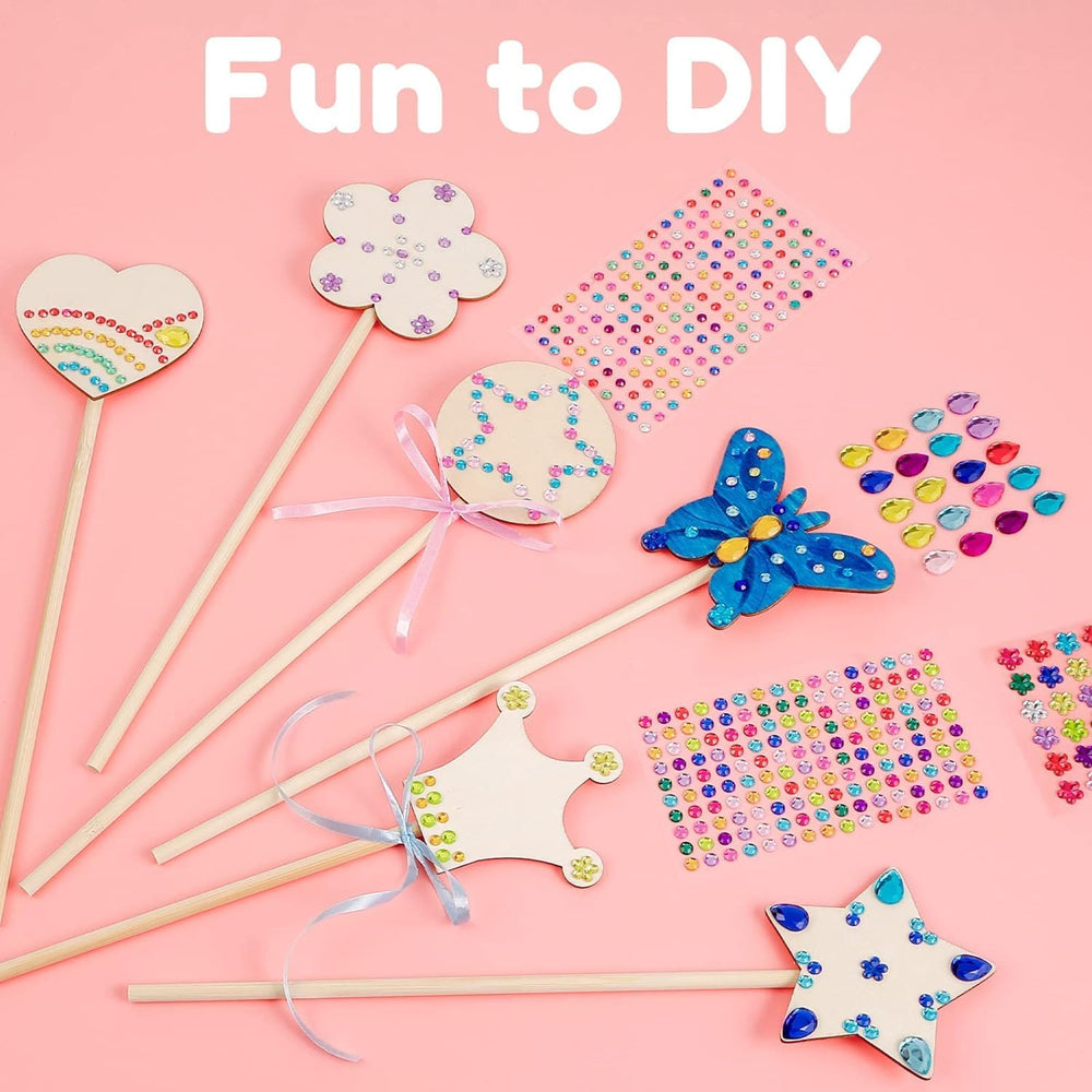 Pllieay Princess Wands Kit varied shapes inspire unique wand designs for kids