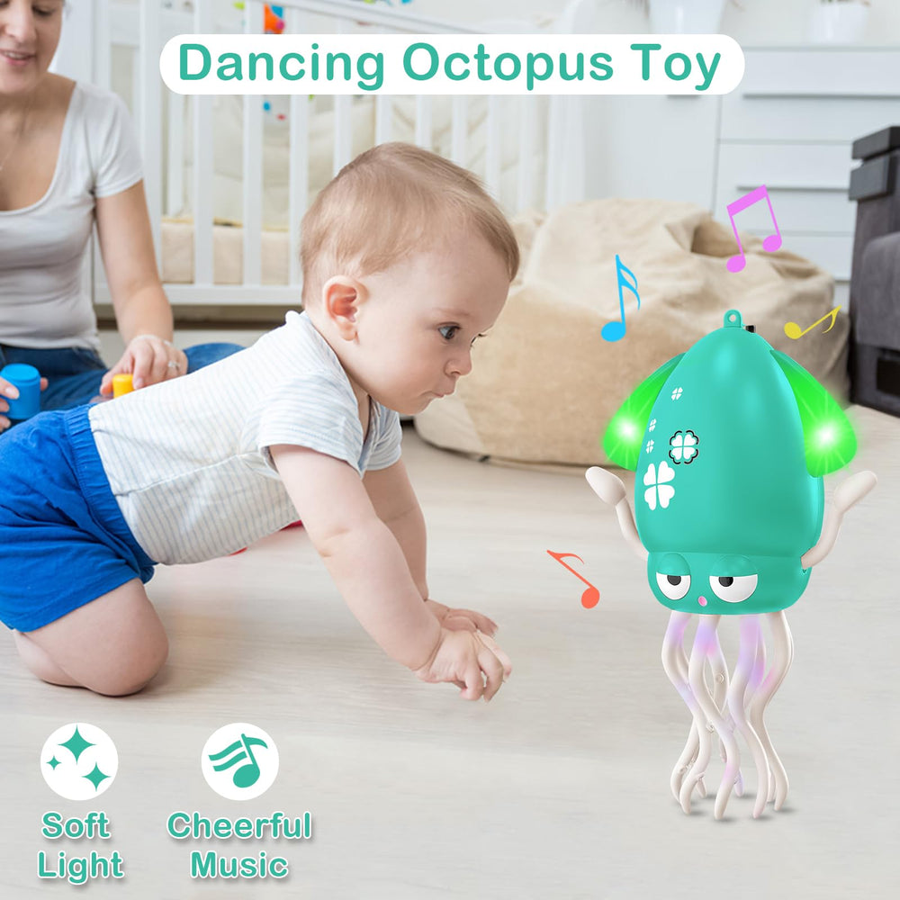 Plnmlls Dancing Octopus Toy with LED lights and music for sensory play
