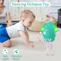 Plnmlls Dancing Octopus Toy with LED lights and music for sensory play