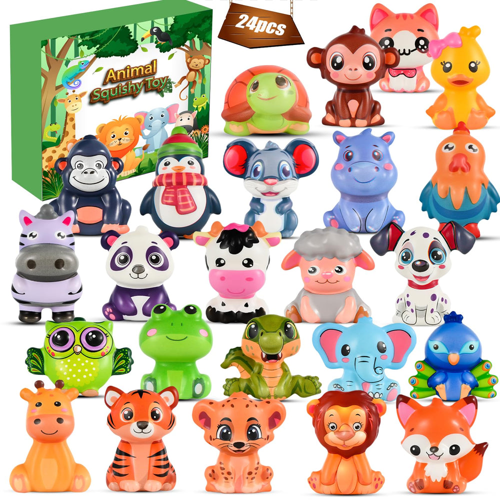 Plougvi 24pcs animal squishy elephant for party favors and sensory play
