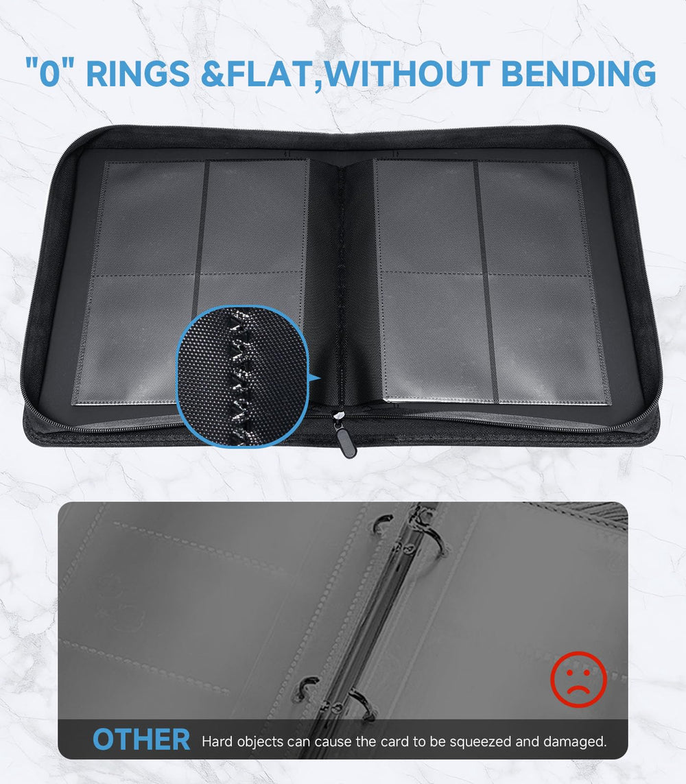 Pluackg Toploader Card Binder side-loading pockets simplify access